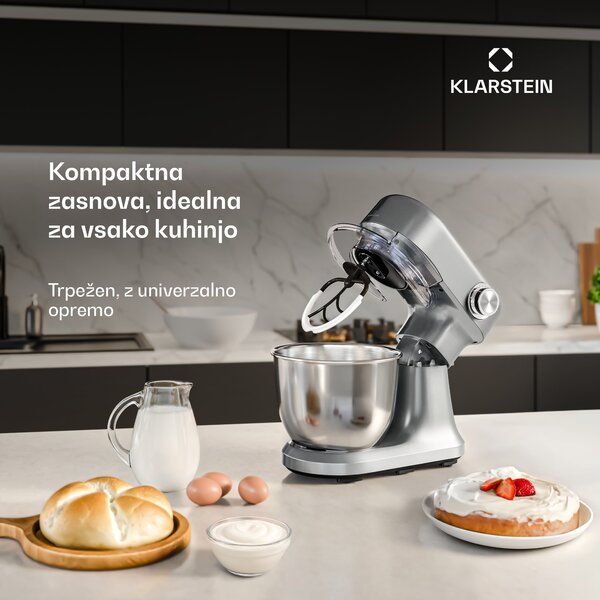 Klarstein Bella Evo kuhinjski robot | planetarni mešalni sistem | 3 mešalni nastavki | 1500 W | 5 l