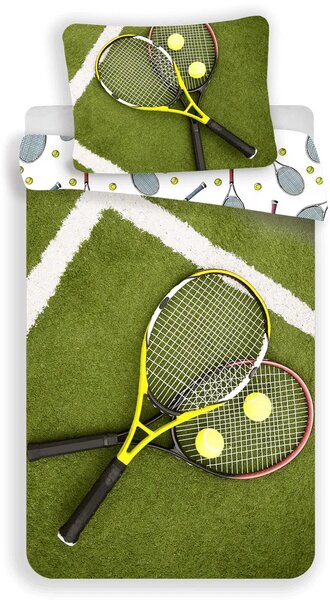 Bombažna posteljnina TENIS zelena Dimenzije posteljnine: 70 x 90 cm | 140 x 200 cm