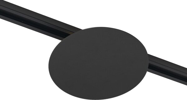 Moderna črna stropna svetilka za 1-fazni sistem tirnic z 2 lučmi - Iconic Pulley
