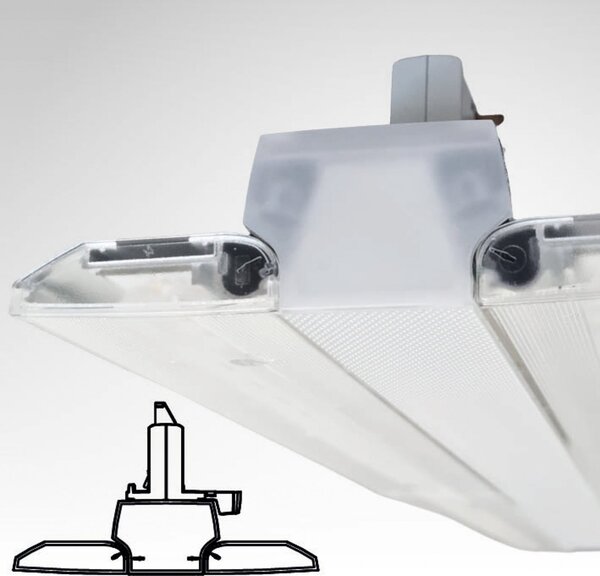MEGAMAN LED-3-fazna svetilka za tir Xavier 3000K, bela, 60 cm, Bela, Študija / pisarna, Plastika