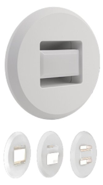 MEGAMAN LED vgradna svetilka Tina, bela, Ø 9 cm, vrtljiva, Bela, Dnevna soba / jedilnica, Plastika, Sodobni