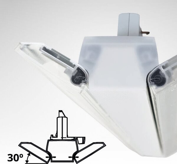 MEGAMAN LED-3-fazna svetilka za tir Xavier 4000K, bela, 60 cm, Bela, Študija / pisarna, Plastika