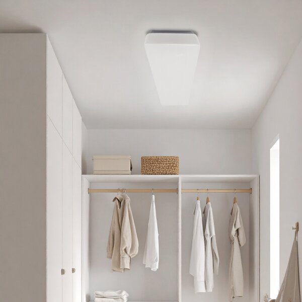 MEGAMAN LED-stropna svetilka Bruno, 117 cm, 56 W, IP44, bela, Bela, Kopalnica, Plastika, Sodobni