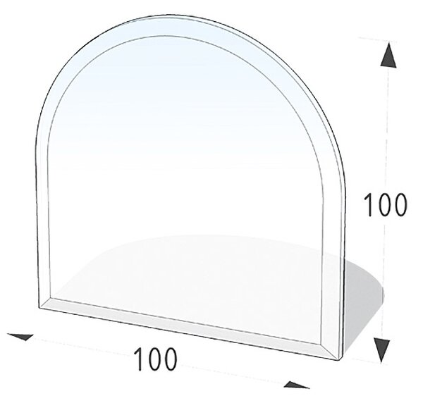 Steklena talna plošča, Lienbacher (polkrožni lok, 100 x 100 cm)