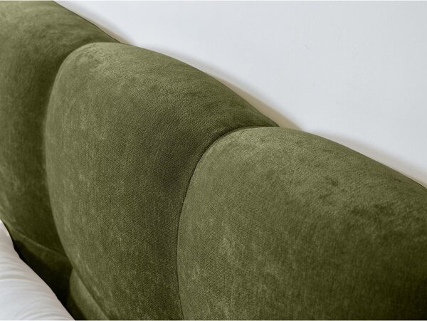 Zelena oblazinjena zakonska postelja z letvenim dnom 160x200 cm Kumo – Bobochic Paris