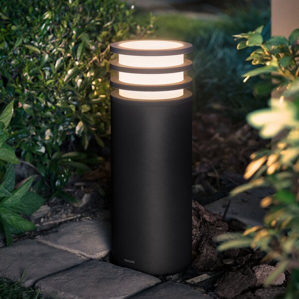 Philips Hue LED-žarnica z navojem Lucca, črna, RGBW smart, IP44, zatemnjen, Črna, Kovina, Sodobni