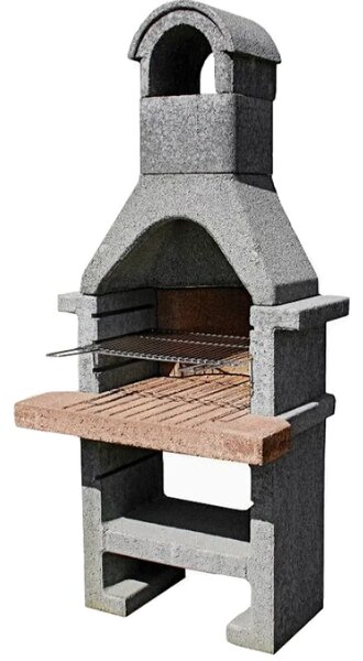 Mini betonski kamin Lecca 3 z nikljano rešetko (kurišče: 52 x 33 cm, delovna plošča: 78 x 70 cm)