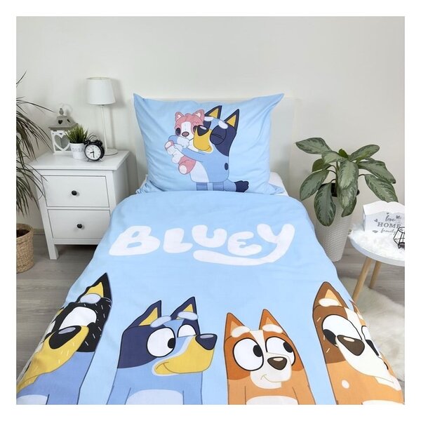 Enojna bombažna otroška posteljnina 140x200 cm Bluey – Jerry Fabrics