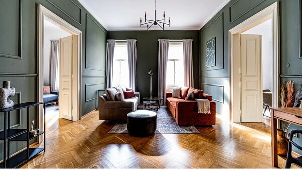 Oranžno-rjava raztegljiva sedežna garnitura Emile - Bobochic Paris