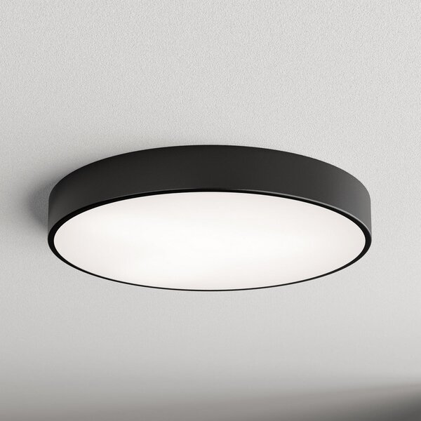 TEMAR LIGHTING Stropna svetilka Cleo 600, črna, senzor, IP20, Ø 60 cm, kovina, Črna, Dnevna soba / jedilnica, Kovina, Sodobni