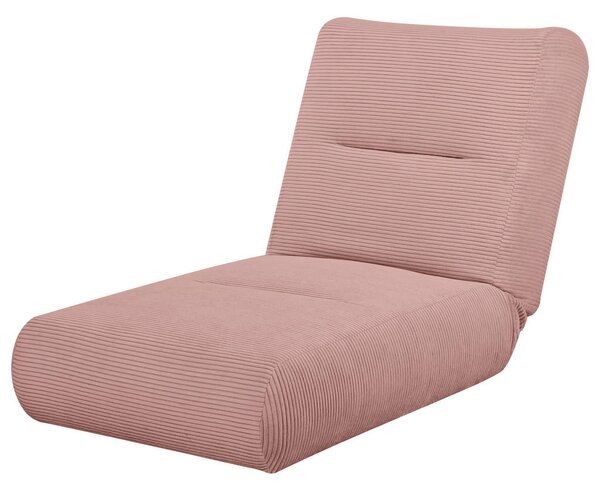 FOTELJ Z LEŽIŠČEM, starinsko roza tekstil