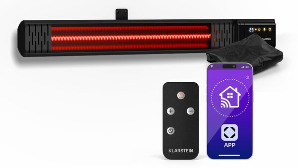 Klarstein Phantom stenski infrardeči grelnik | 2000 W | 15 m² | Zmogljiv in tanek | 84 cm x 10 cm