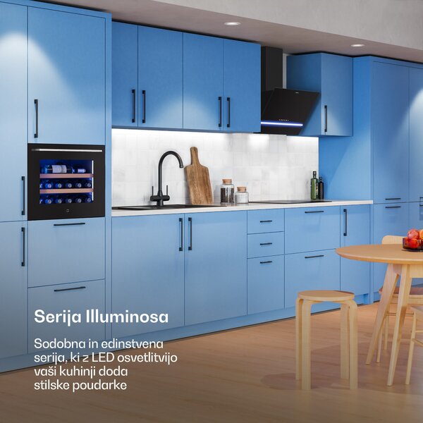 Klarstein Illuminosa poševna kuhinjska napa | Način odsesavanja in recirkulacije | Minimalistična | 818 m³/h | 60 cm