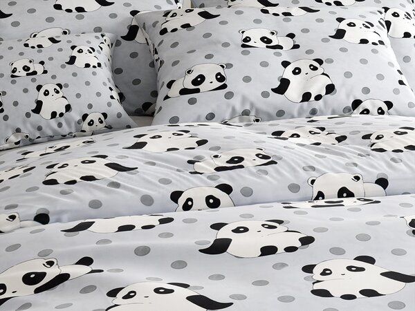 Posteljnina iz mikrovlaken PANDA siva Dimenzije posteljnine: 70 x 80 cm | 140 x 200 cm