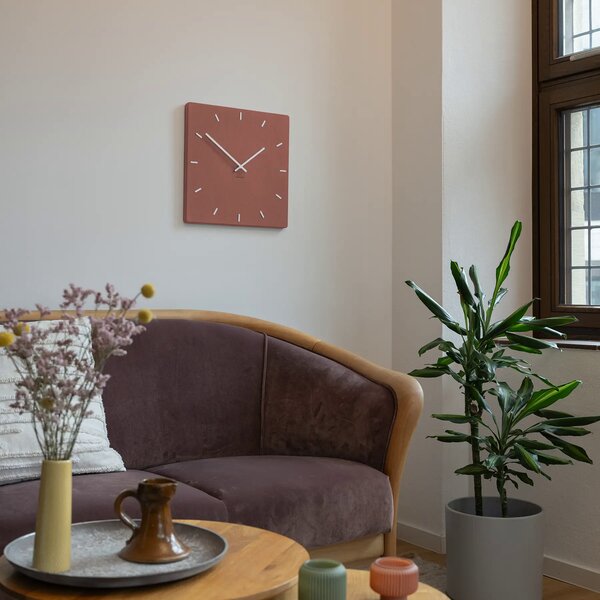 Stenska ura Luxhora Pura Square Red 11 barv kazalcev