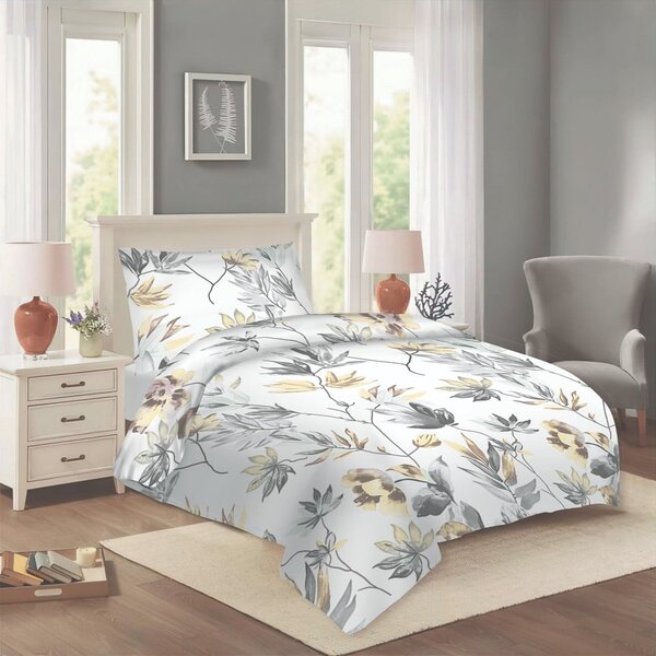 Bela enojna bombažna posteljnina 140x200 cm Darina – Cotton House