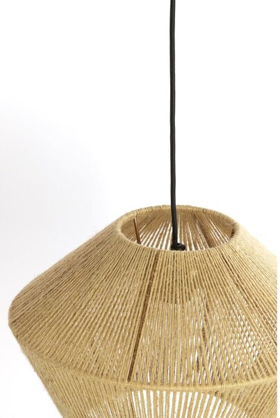 Svetlo zelena viseča svetilka s senčilom iz jute ø 40 cm Fugia – Light & Living