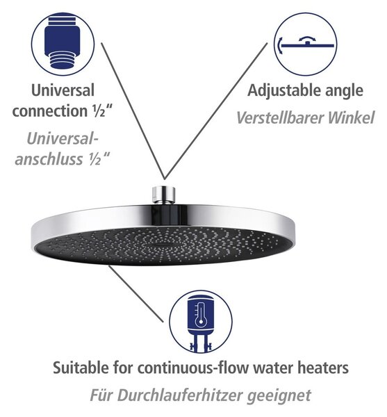 Tuš garnitura iz nerjavečega jekla v sijajno srebrni barvi 120 cm Soft Water – Wenko