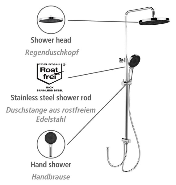 Tuš garnitura iz nerjavečega jekla v sijajno srebrni barvi 120 cm Soft Water – Wenko