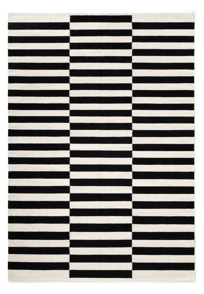 Črna/bela obojestranska ročno tkana volnena preproga 120x180 cm Donna – Hanse Home