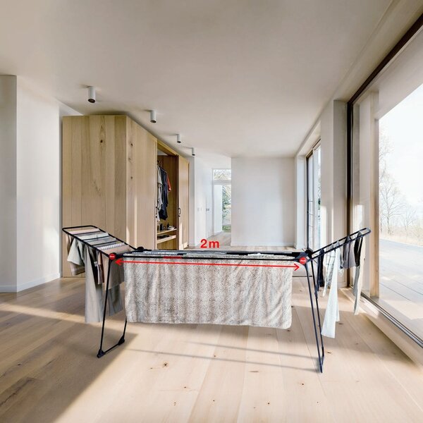 Črno stojalo za sušenje perila Infinity Flex 30m – Vileda