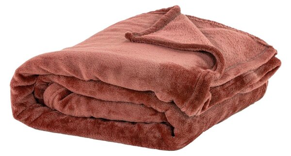 Opečnato oranžna odeja iz mikropliša 150x200 cm Cosy – Tiseco Home Studio