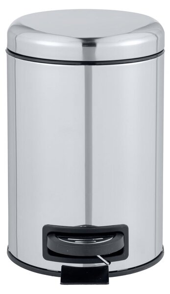 Srebrn koš za smeti s pedalom Wenko Leman Shiny, 3 l