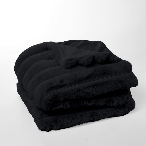 Mömax Krznena Odeja Blanket Moka, Črna, Ca. 130/180 Cm