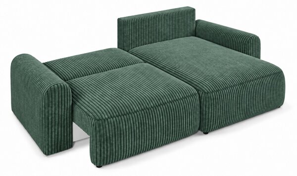 Raztegljiva dvostranska sedežna garnitura v obliki L NORDEN TILIA 250x140 cm, zelena
