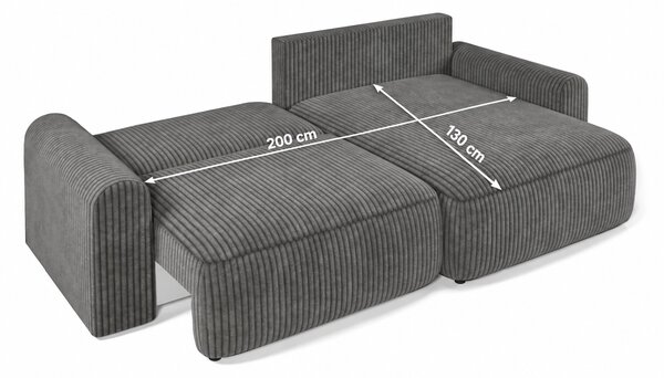 Raztegljiva obojestranska sedežna garnitura v obliki črke L NORDEN TILIA 250x140 cm, svetlo siva