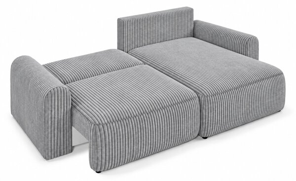 Raztegljiva obojestranska sedežna garnitura v obliki črke L NORDEN TILIA 250x140 cm, svetlo siva