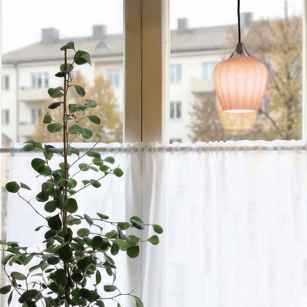 PR Home Visoka svetilka Amalfi, oranžna, premer 14 cm, steklo, E14, vtič, Oranžna, Dnevna soba / jedilnica, Steklo, Skandinavski