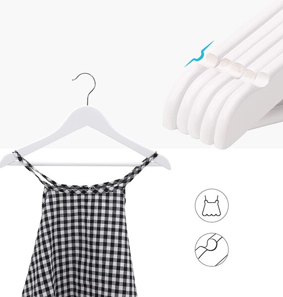 Mali obešalnik 35 cm, Otroški obešalniki, pakiranje 20 kom, beli | SONGMICS