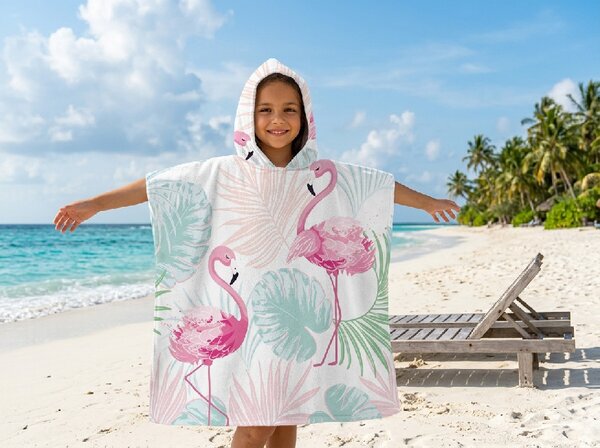 Otroški pončo FLAMINGO barvni 60x120 cm