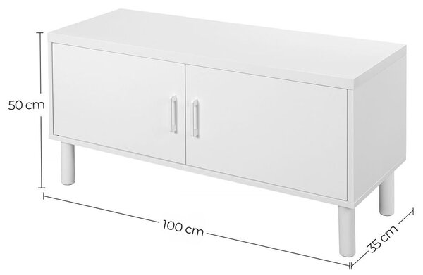 Omarica za čevlje z vrati 100 x 50 x 35 cm bela | VASAGLE