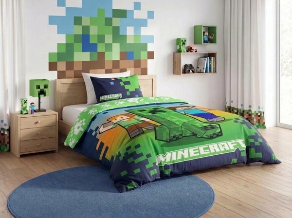 Otroška posteljnina MINECRAFT HEROES barvna Dimenzije posteljnine: 70 x 80 cm | 140 x 200 cm