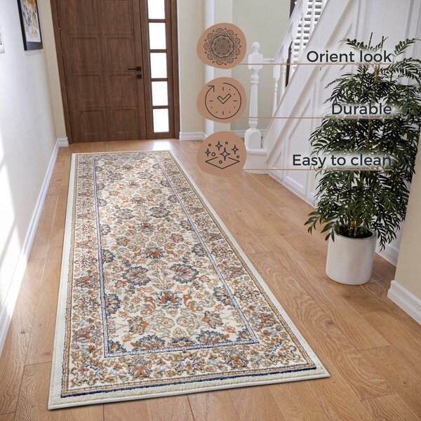 Kremno bel tekač 80x240 cm Orient Saraceni – Hanse Home