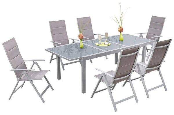 VRTNA GARNITURA Taviano aluminij rjava, srebrne barve rjava, srebrne barve