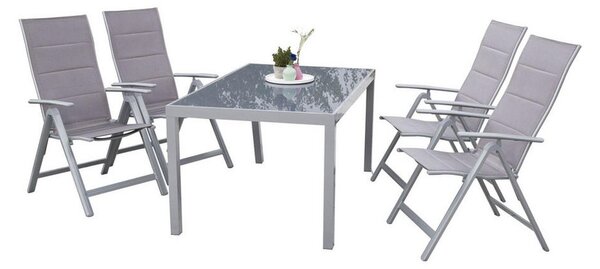 VRTNA GARNITURA Taviano aluminij rjava, srebrne barve rjava, srebrne barve