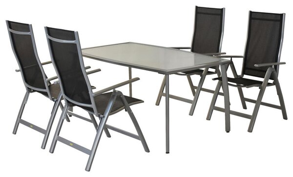 VRTNI SET aluminij srebrne barve črna, srebrne barve
