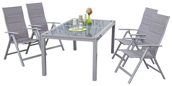 VRTNA GARNITURA Taviano aluminij rjava, srebrne barve
