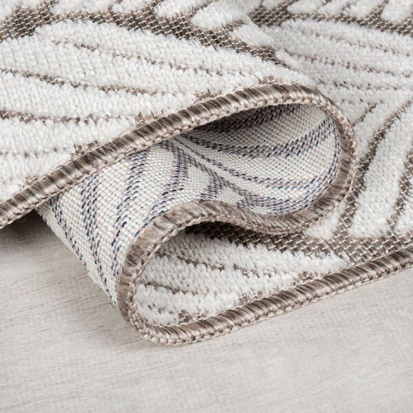 Slonokoščena notranja in zunanja preproga 66x230 cm Elm Leaf – Flair Rugs