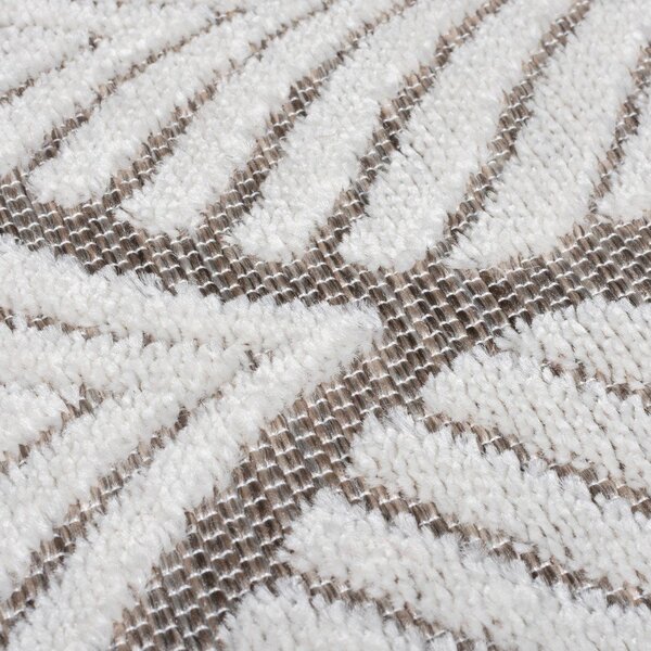 Slonokoščena notranja in zunanja preproga 66x230 cm Elm Leaf – Flair Rugs
