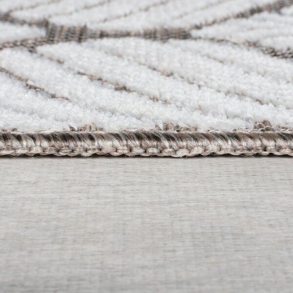 Slonokoščena notranja in zunanja preproga 66x230 cm Elm Leaf – Flair Rugs