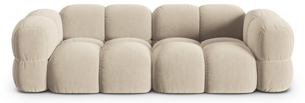 Bež žametna sedežna garnitura 250 cm Loretto – Cosmopolitan Design
