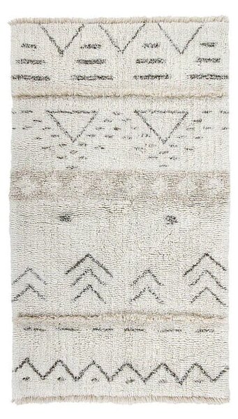Kremno bela pralna ročno tkana volnena preproga 80x140 cm Lakota Day – Lorena Canals