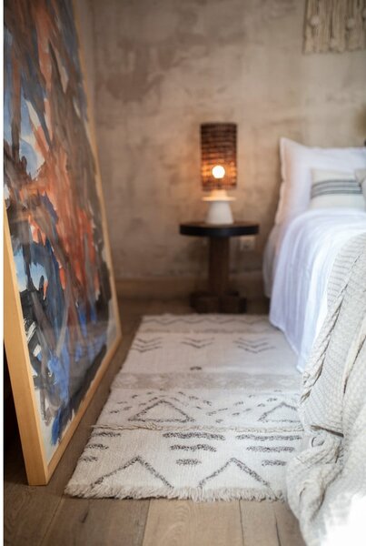 Kremno bela pralna ročno tkana volnena preproga 80x140 cm Lakota Day – Lorena Canals