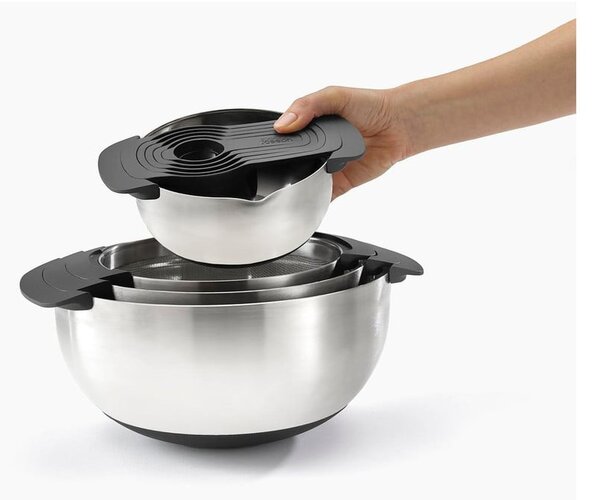 Sijajno srebrne sklede v kompletu 9 ks Nest 100 Collection – Joseph Joseph