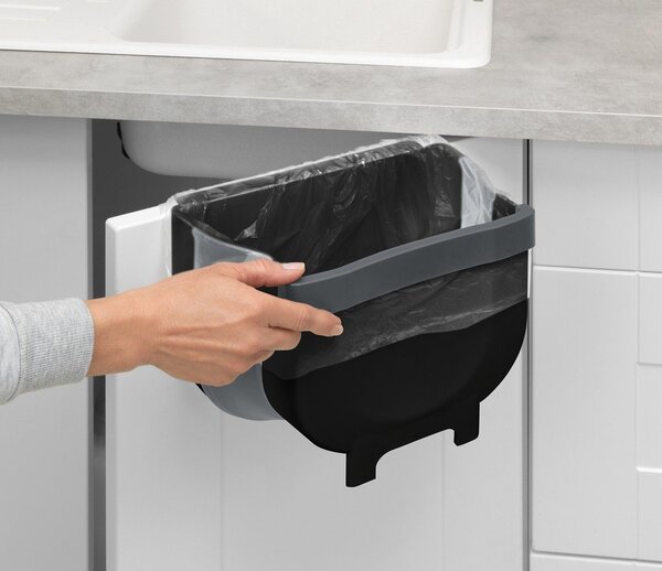 Črn viseči koš za smeti Wenko Black Outdoor Kitchen Fago, 5 l