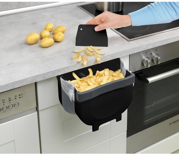 Črn viseči koš za smeti Wenko Black Outdoor Kitchen Fago, 5 l